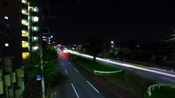 Malam Yang Penuh Kemacetan Lalu Lintas Jalan Pusat Kota Tokyo — Stok Video