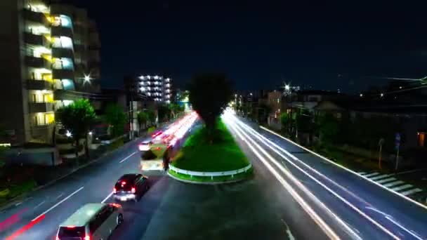 東京のダウンタウンの通りで渋滞の夜のタイムラプス 西東京地区東伏見東京都09 2022ここでは東京の街です 高品質4K映像 — ストック動画