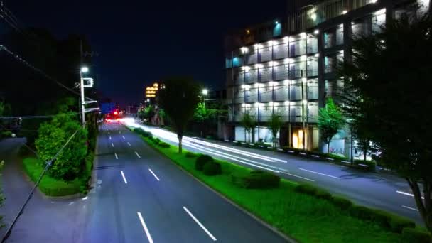 Uma Cronologia Noturna Engarrafamento Centro Rua Tóquio Nishitokyo Distrito Higashifushimi — Vídeo de Stock