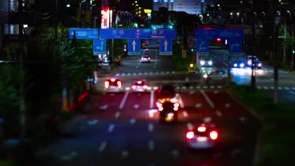 Tokyo Şehir Merkezindeki Minyatür Trafik Sıkışıklığının Gece Zamanı Nishitokyo Bölgesi — Stok video