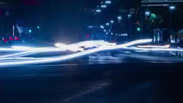 Lapso Tiempo Nocturno Del Atasco Tráfico Calle Urbana Roppongi Minato — Vídeo de stock