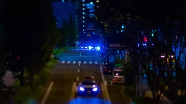 Нічний Таймелапс Мініатюрного Дорожнього Замка Перехресті Міста Токіо Високоякісні Кадрів — стокове відео