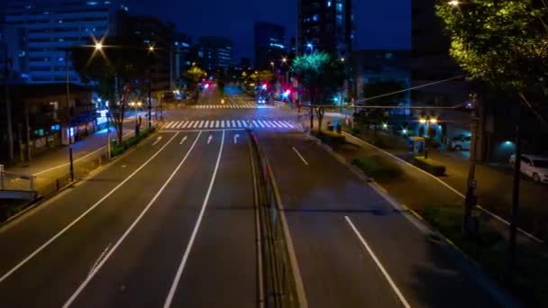 Night Timelapse Traffic Jam City Crossing Tokyo High Quality Footage — Stok video