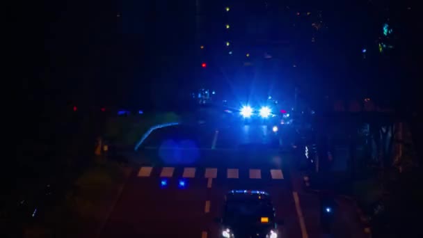 Night Timelapse Traffic Jam City Crossing Tokyo High Quality Footage — Video
