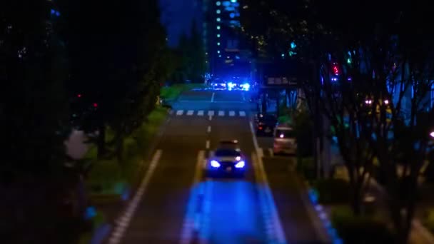 Night Timelapse Miniature Traffic Jam City Crossing Tokyo High Quality — Vídeo de Stock