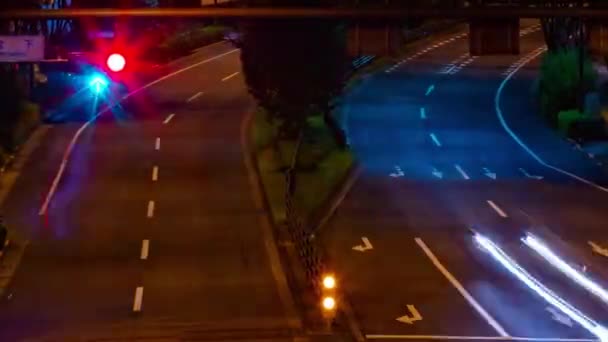 Ночной Хронометраж Пробки Городском Переходе Токио Высококачественные Кадры Округ Накано — стоковое видео