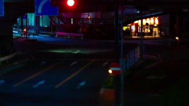 A night timelapse of the miniature traffic jam in Tokyo. High quality 4k footage. Toshima district Mejiro Tokyo Japan 10.27.2022 Here is a city street in Tokyo. 