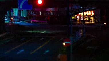 A night timelapse of the miniature traffic jam in Tokyo. High quality 4k footage. Toshima district Mejiro Tokyo Japan 10.27.2022 Here is a city street in Tokyo. 