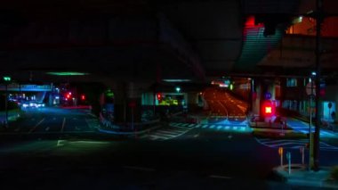 A night timelapse of the traffic jam at the downtown street in Tokyo. High quality 4k footage. Toshima district Mejiro Tokyo Japan 10.27.2022 Here is a city street in Tokyo. 