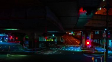 A night timelapse of the traffic jam at the downtown street in Tokyo. High quality 4k footage. Toshima district Mejiro Tokyo Japan 10.27.2022 Here is a city street in Tokyo. 