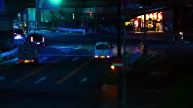 A night timelapse of the miniature traffic jam in Tokyo. High quality 4k footage. Toshima district Mejiro Tokyo Japan 10.27.2022 Here is a city street in Tokyo. 