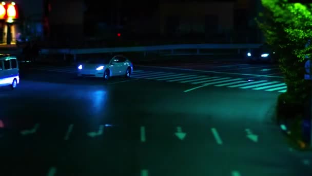 Night Timelapse Miniature Traffic Jam Tokyo High Quality Footage Toshima — Stok Video
