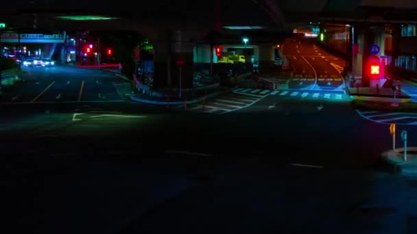 Ένα Νυχτερινό Timelapse Από Μποτιλιάρισμα Στο Κέντρο Του Δρόμου Στο — Αρχείο Βίντεο