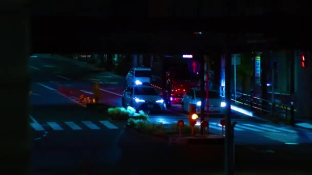 Malam Yang Penuh Kemacetan Lalu Lintas Jalan Pusat Kota Tokyo — Stok Video