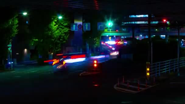 Night Timelapse Traffic Jam Downtown Street Tokyo High Quality Footage — Wideo stockowe