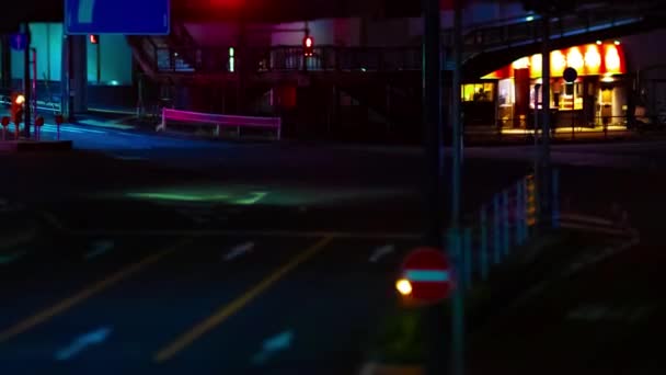 Ночной Хронометраж Миниатюрной Пробки Токио Высококачественные Кадры Медзиро Токио Япония — стоковое видео