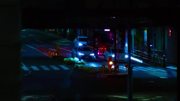 Night Timelapse Traffic Jam Downtown Street Tokyo High Quality Footage – Stock-video