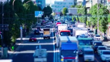 A timelapse of the miniature traffic jam at the downtown street in Tokyo. Setagaya district Tokyo Japan 11.02.2022 Here is a downtown district in Tokyo. High quality 4k footage.
