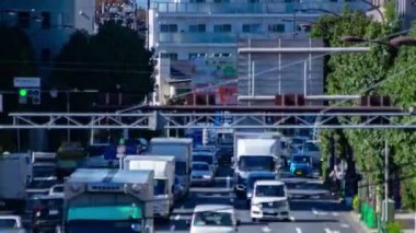 A timelapse of the traffic jam at the crossing in Tokyo. Setagaya district Tokyo Japan 11.02.2022 Here is a downtown district in Tokyo. High quality 4k footage.