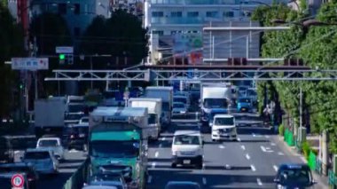 A timelapse of the traffic jam at the crossing in Tokyo. Setagaya district Tokyo Japan 11.02.2022 Here is a downtown district in Tokyo. High quality 4k footage.