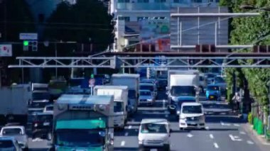 A timelapse of the traffic jam at the crossing in Tokyo. Setagaya district Tokyo Japan 11.02.2022 Here is a downtown district in Tokyo. High quality 4k footage.