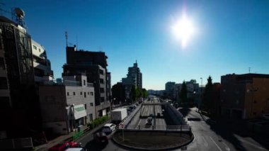 A timelapse of the traffic jam at the crossing in Tokyo wide shot. Setagaya district Tokyo Japan 11.02.2022 Here is a downtown district in Tokyo. High quality 4k footage.