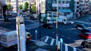 A timelapse of the traffic jam at the crossing in Tokyo. Setagaya district Tokyo Japan 11.02.2022 Here is a downtown district in Tokyo. High quality 4k footage.