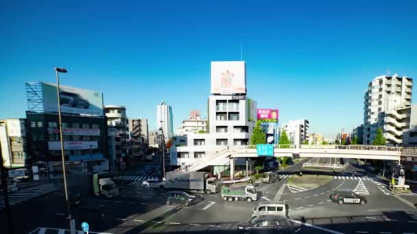 Timelapse Traffic Jam Crossing Tokyo Wide Shot Setagaya District Tokyo — Stockvideo