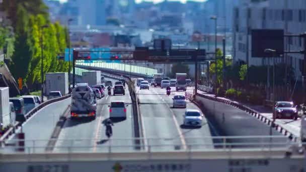 Timelapse Miniature Traffic Jam Downtown Street Tokyo Setagaya District Tokyo — Stockvideo