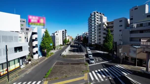 Timelapse Traffic Jam Crossing Tokyo Wide Shot Setagaya District Tokyo — стоковое видео