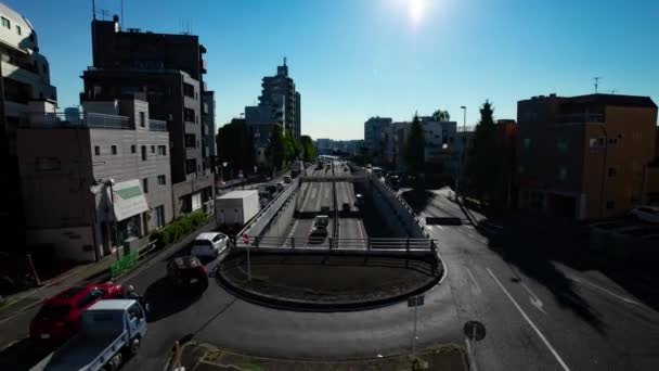 Timelapse Traffic Jam Crossing Tokyo Wide Shot Setagaya District Tokyo — Video