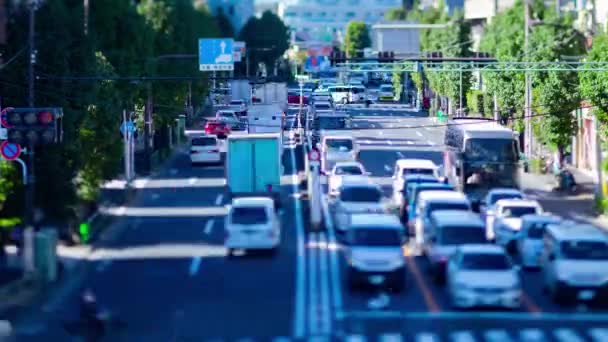 Timelapse Miniature Traffic Jam Downtown Street Tokyo Setagaya District Tokyo — Vídeo de Stock