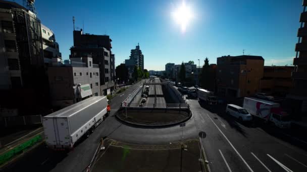 Timelapse Traffic Jam Crossing Tokyo Wide Shot Setagaya District Tokyo — Video