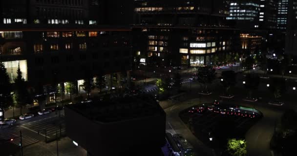 Sebuah Pemandangan Kota Malam Marunouchi Tokyo Rekaman Berkualitas Tinggi Distrik — Stok Video