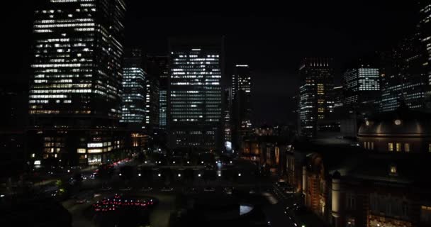 Paesaggio Urbano Notturno Marunouchi Tokyo Filmati Alta Qualità Distretto Chiyoda — Video Stock