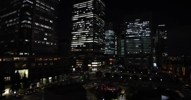 Paesaggio Urbano Notturno Marunouchi Tokyo Filmati Alta Qualità Distretto Chiyoda — Video Stock