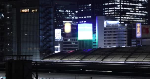 Night Cityscape Marunouchi Tokyo High Angle Long Shot High Quality — Stock video