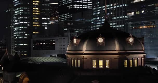 Ein Nächtliches Stadtbild Marunouchi Tokyo Hochwinkel Weitschuss Hochwertiges Filmmaterial Chiyoda — Stockvideo