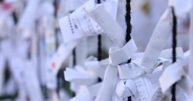 A traditional landscape at Tanashi Shrine in Tokyo. Nishitokyo district Tanashi Tokyo Japan 10.20.2022 Its a kind of fortune-telling. We can receive a message from god when we visit a shrine. High