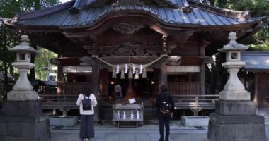 A traditional landscape at Tanashi Shrine in Tokyo. Nishitokyo district Tanashi Tokyo Japan 10.20.2022 Tanashi Shrine is a traditional shrine in Tokyo. High quality 4k footage