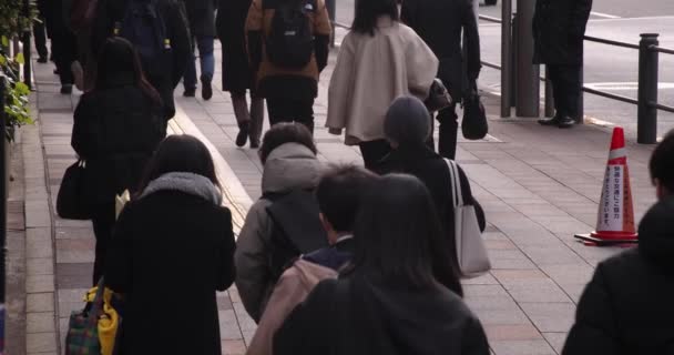 Slow Motion Walking People Street City High Quality Footage Chuo — Stockvideo