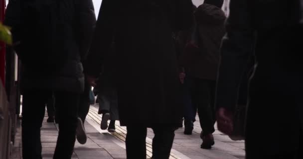 Slow Motion Walking People Street City High Quality Footage Chuo — Stockvideo