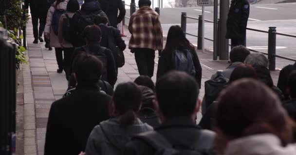 Slow Motion Walking People Street City High Quality Footage Chuo — 图库视频影像