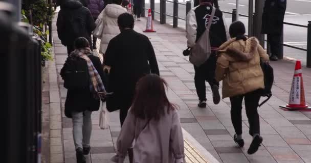 Slow Motion Walking People Street City High Quality Footage Chuo — Vídeos de Stock