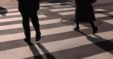 Şehirdeki sokakta yürüyen insanların yavaş çekimleri. Yüksek kalite 4K görüntü. Chuo bölgesi Tokyo 01.18.2023 Tokyo 'da bir elektrik çeyreği. Tokyo 'nun merkezindedir.. 