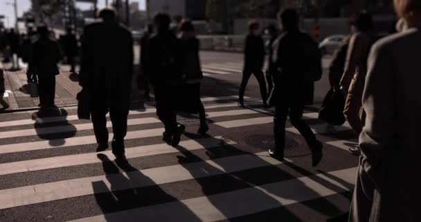Slow Motion Walking People Street City High Quality Footage Chuo — Stock video