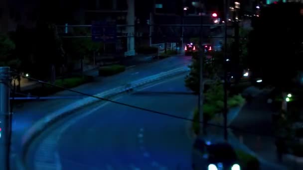 Night Timelapse Traffic Jam Yamate Avenue Meguro District Ohashi Tokyo — 비디오