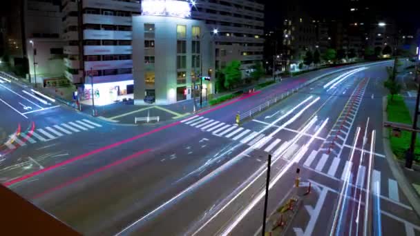 Night Timelapse Traffic Jam Yamate Avenue Meguro District Ohashi Tokyo — Stockvideo