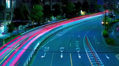 A night timelapse of traffic jam at Yamate avenue. Meguro district Ohashi Tokyo Japan - 02.09.2023 It is neon street at the urban city. High quality 4k footage