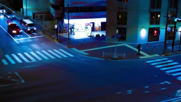 Night Timelapse Traffic Jam Yamate Avenue Meguro District Ohashi Tokyo — Stock video